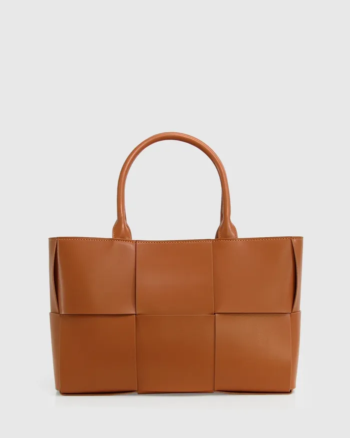 Handbags Belle and Bloom Women Long Way Home Woven Tote 8211 Camel