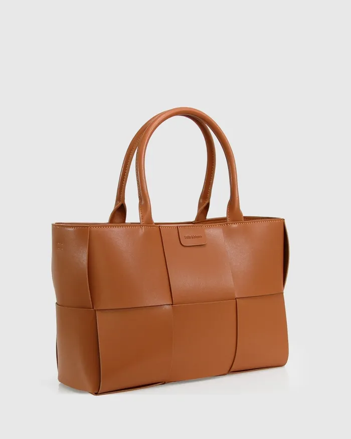 Handbags Belle and Bloom Women Long Way Home Woven Tote 8211 Camel