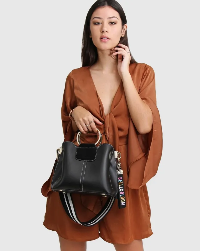 Handbags Belle and Bloom Women Twilight Leather CrossBody Bag 8211 Black