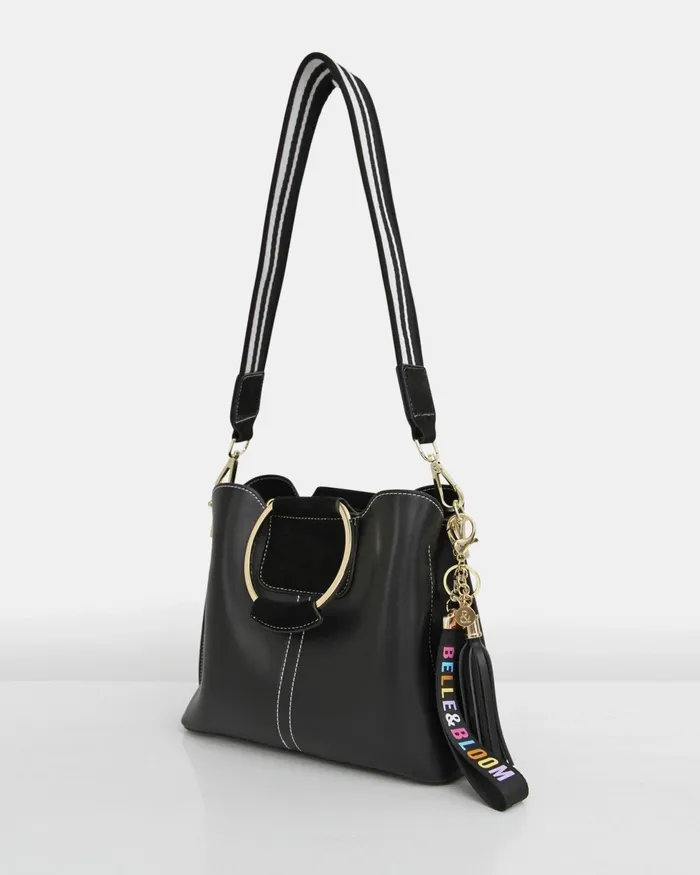 Handbags Belle and Bloom Women Twilight Leather CrossBody Bag 8211 Black
