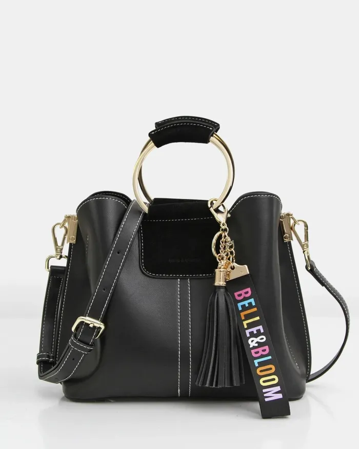 Handbags Belle and Bloom Women Twilight Leather CrossBody Bag 8211 Black