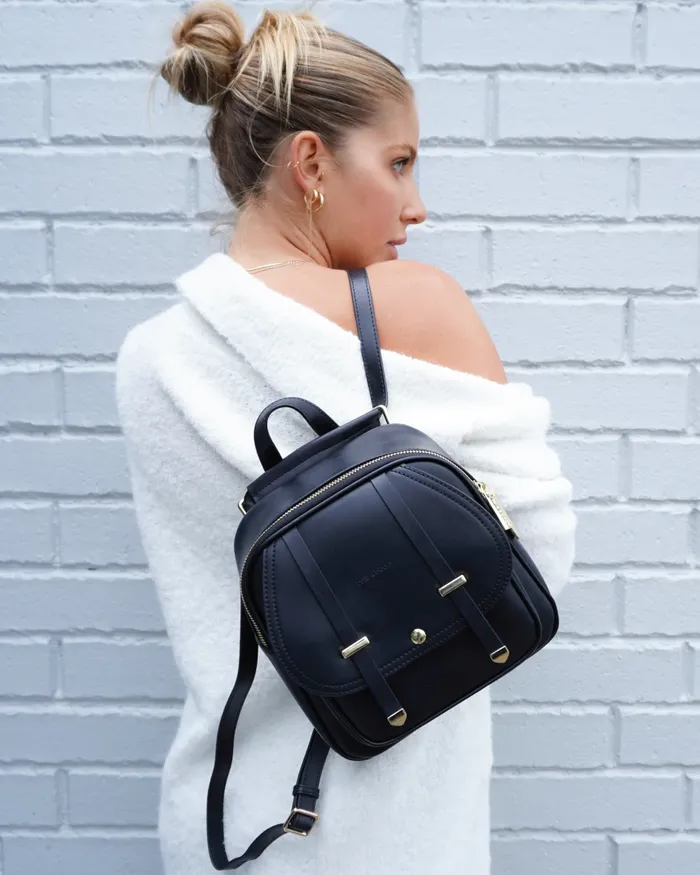 Handbags Camila Leather Backpack 8211 Black 8211 Belle and Bloom Women