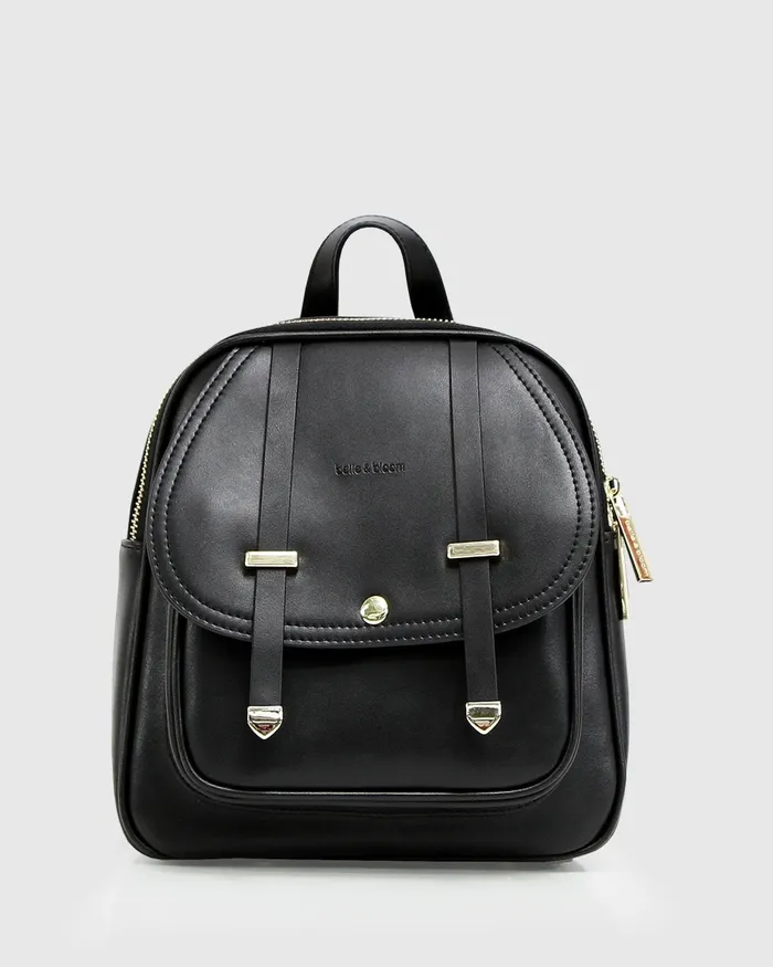 Handbags Camila Leather Backpack 8211 Black 8211 Belle and Bloom Women