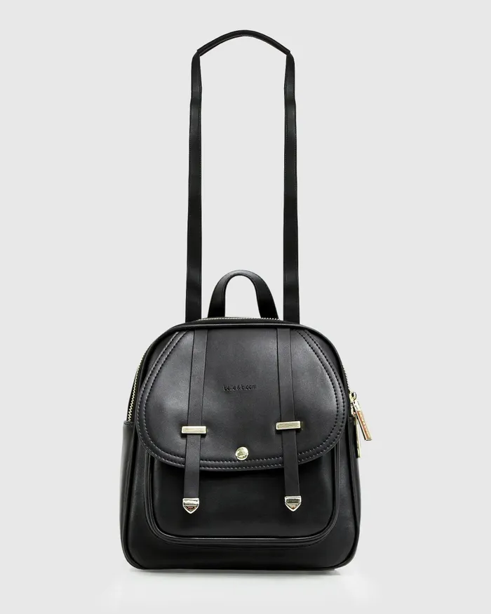 Handbags Camila Leather Backpack 8211 Black 8211 Belle and Bloom Women