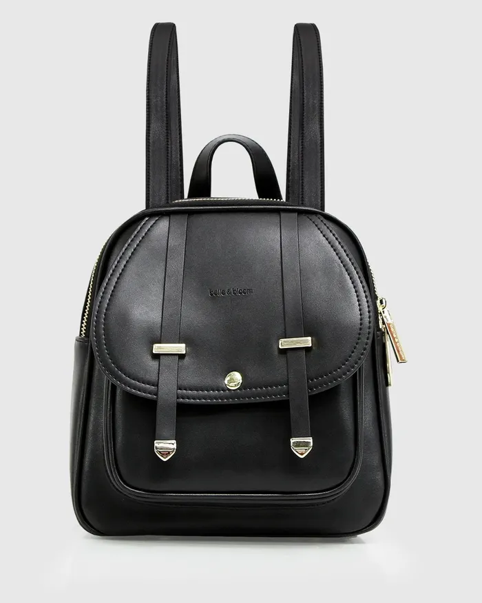Handbags Camila Leather Backpack 8211 Black 8211 Belle and Bloom Women