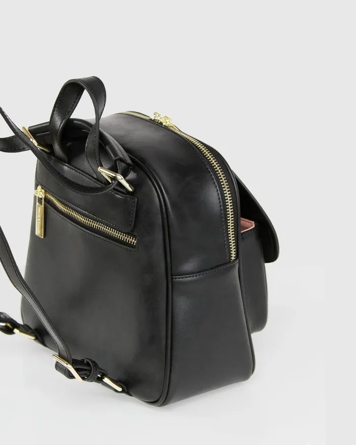 Handbags Camila Leather Backpack 8211 Black 8211 Belle and Bloom Women
