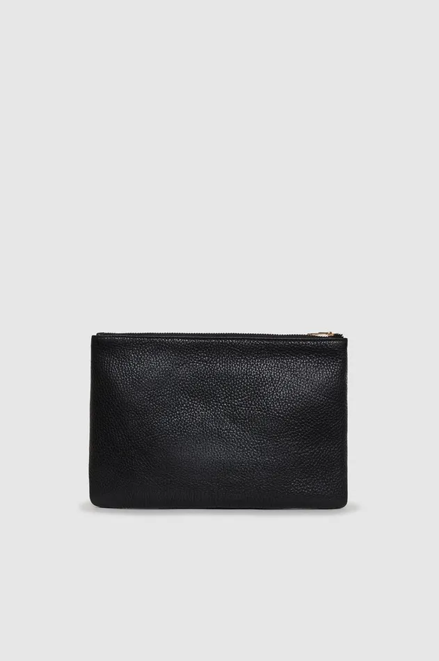 Handbags Women ANINE BING Lili Pouch 8211 Black Pebbled