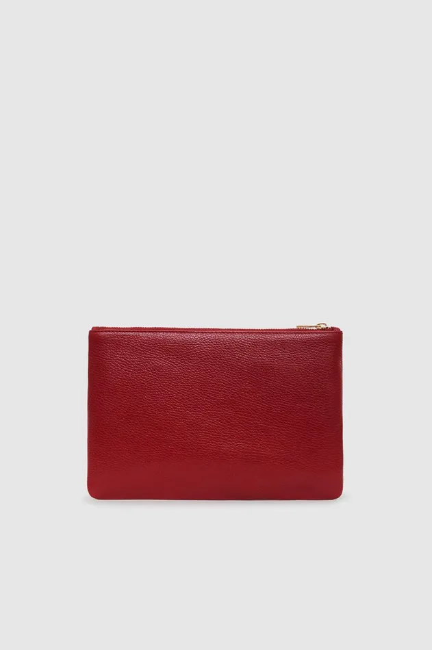 Handbags Women ANINE BING Lili Pouch 8211 Red Pebbled