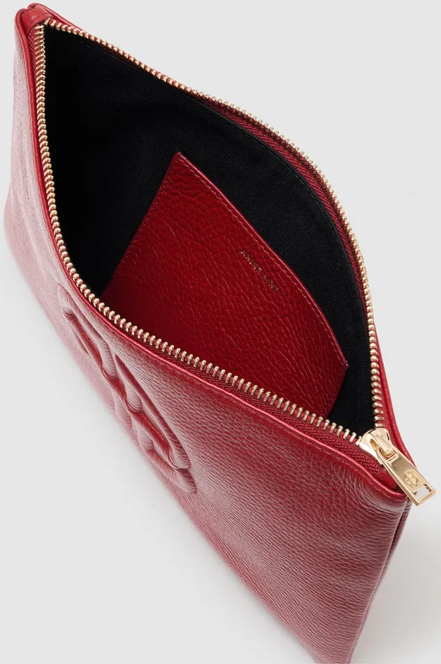 Handbags Women ANINE BING Lili Pouch 8211 Red Pebbled
