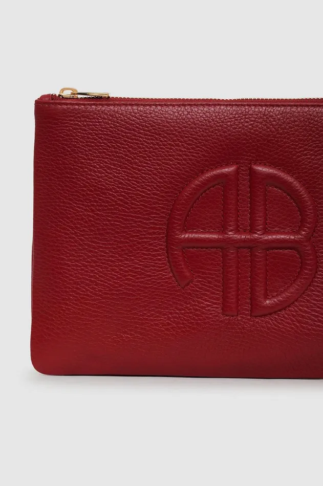 Handbags Women ANINE BING Lili Pouch 8211 Red Pebbled