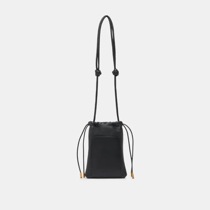 Handbags Women Dolce Vita Evie Crossbody Pouch Black Pebble Leather