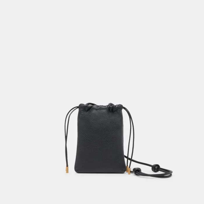 Handbags Women Dolce Vita Evie Crossbody Pouch Black Pebble Leather