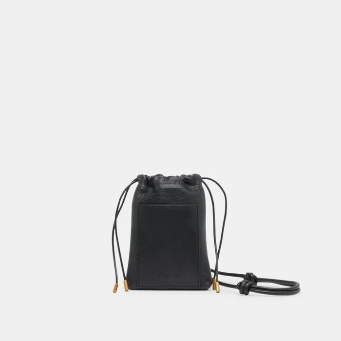 Handbags Women Dolce Vita Evie Crossbody Pouch Black Pebble Leather