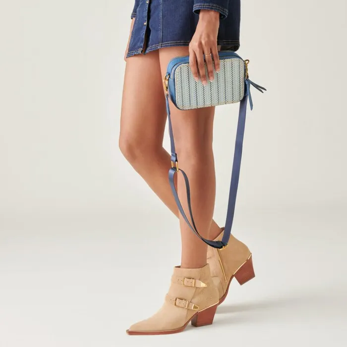 Handbags Women Dolce Vita Gladys Crossbody Blue Woven