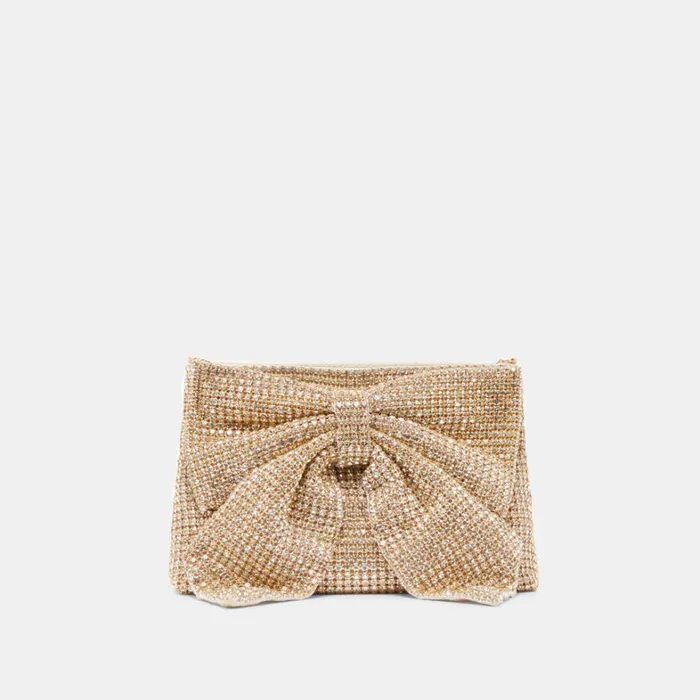 Handbags Women Dolce Vita Isabella Clutch Gold Rhinestone Mesh