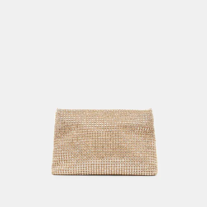 Handbags Women Dolce Vita Isabella Clutch Gold Rhinestone Mesh