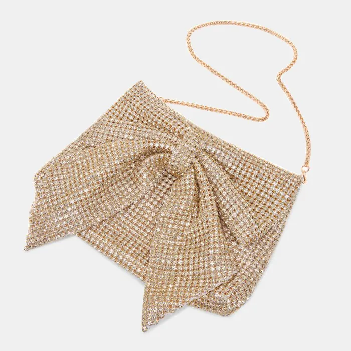 Handbags Women Dolce Vita Isabella Clutch Gold Rhinestone Mesh