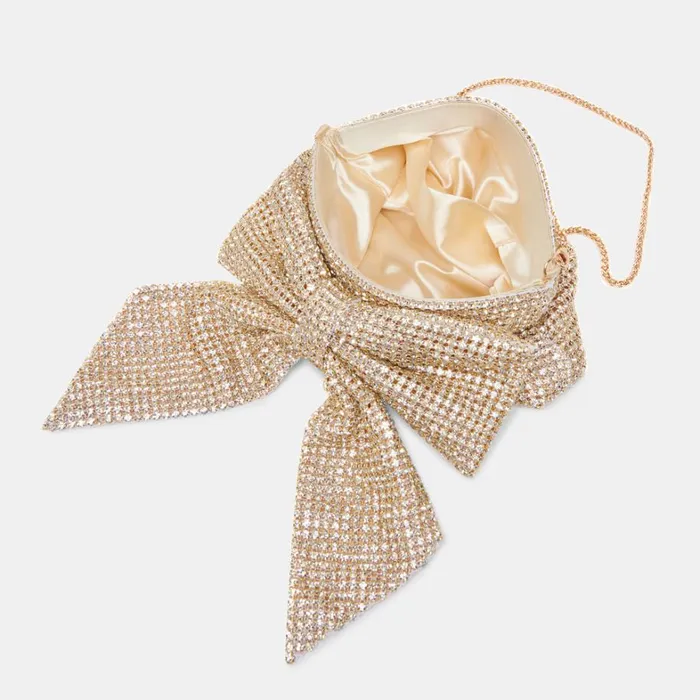 Handbags Women Dolce Vita Isabella Clutch Gold Rhinestone Mesh