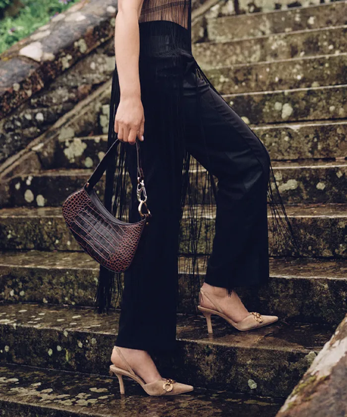 Handbags Women Dolce Vita Skylar Shoulder Bag Chocolate Croco Leather