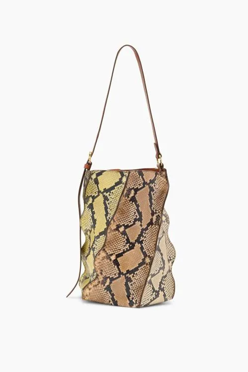 Handbags Women Ulla Johnson Adria Pleated Wave Bucket Mixte Python