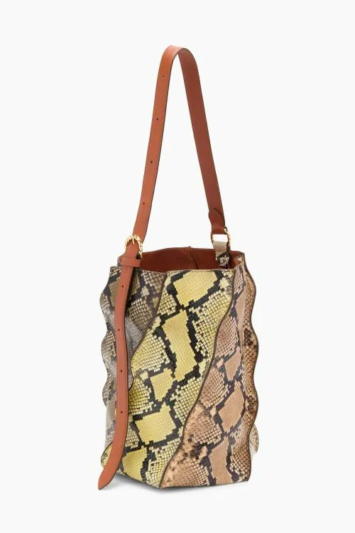 Handbags Women Ulla Johnson Adria Pleated Wave Bucket Mixte Python Handbags Women Ulla Johnson Adria Pleated Wave Bucket Mixte Python