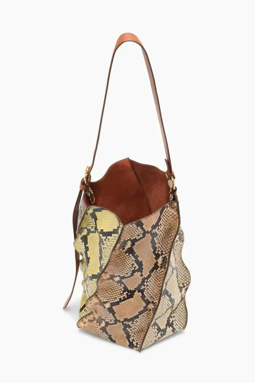Handbags Women Ulla Johnson Adria Pleated Wave Bucket Mixte Python Handbags Women Ulla Johnson Adria Pleated Wave Bucket Mixte Python