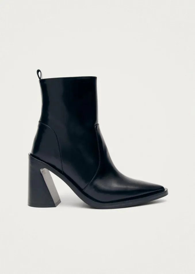 Haylo Black Leather Ankle Boots Women ALOHAS Boots
