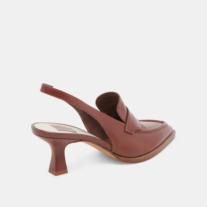 Heels Women Dolce Vita Adele Heels Brown Crinkle Patent Leather