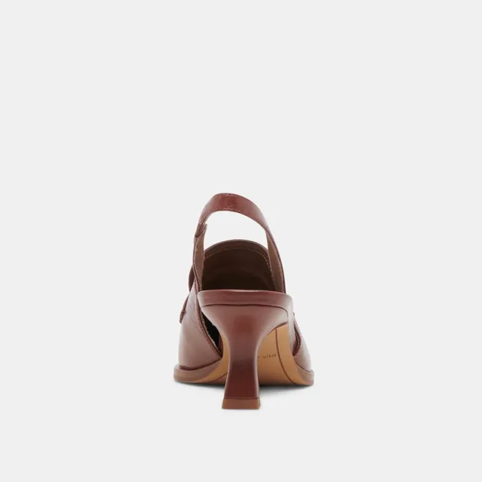 Heels Women Dolce Vita Adele Heels Brown Crinkle Patent Leather