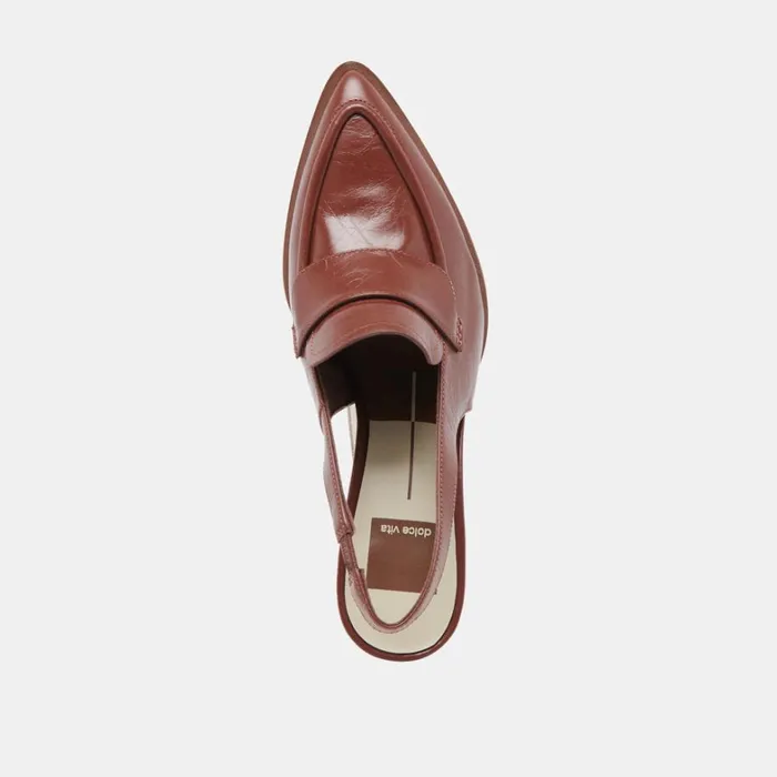 Heels Women Dolce Vita Adele Heels Brown Crinkle Patent Leather