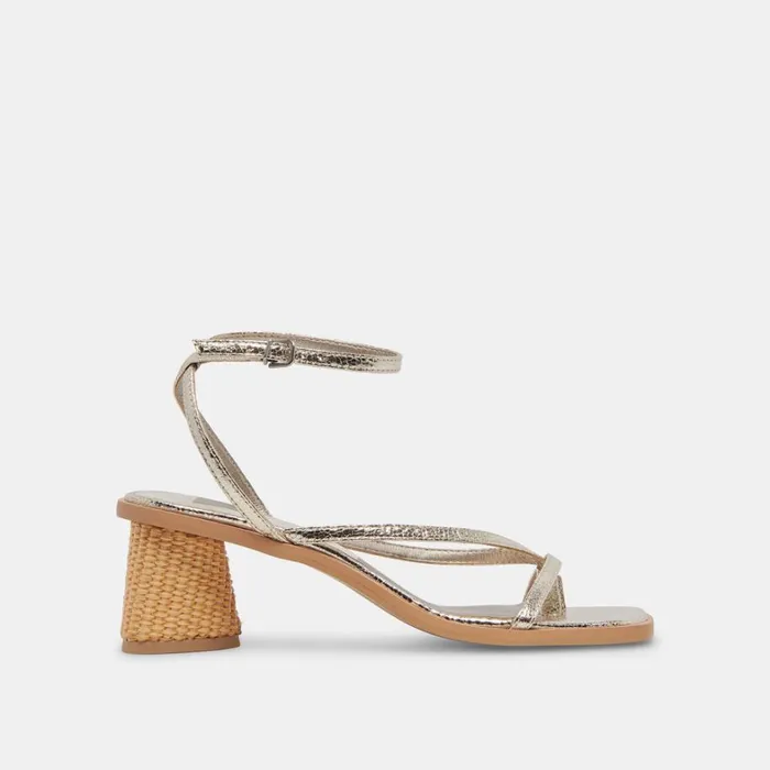 Heels Women Dolce Vita Banita Sandals Light Gold Crackled Stella
