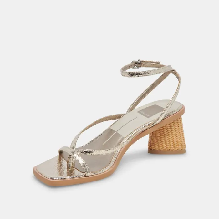 Heels Women Dolce Vita Banita Sandals Light Gold Crackled Stella