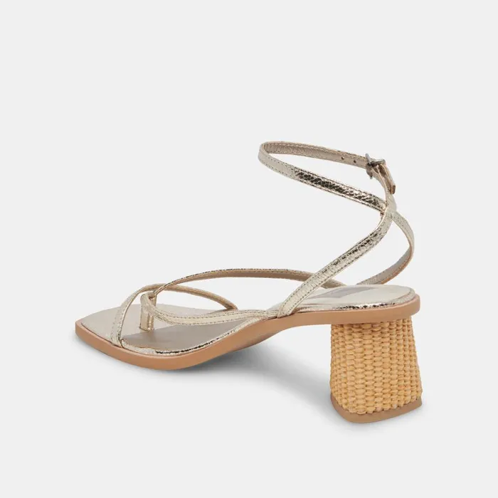 Heels Women Dolce Vita Banita Sandals Light Gold Crackled Stella
