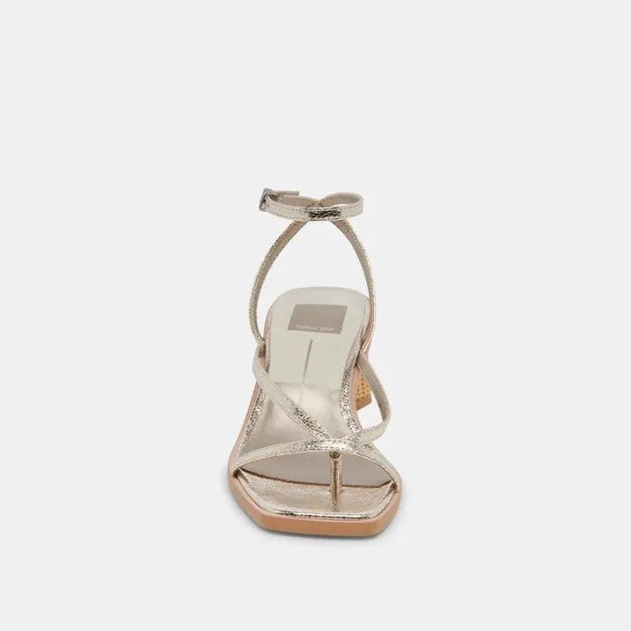 Heels Women Dolce Vita Banita Sandals Light Gold Crackled Stella