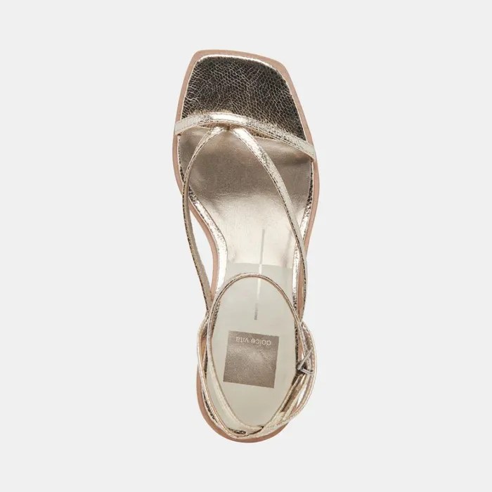 Heels Women Dolce Vita Banita Sandals Light Gold Crackled Stella