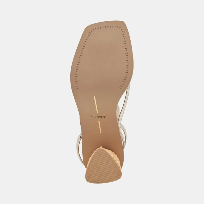 Heels Women Dolce Vita Banita Sandals Light Gold Crackled Stella