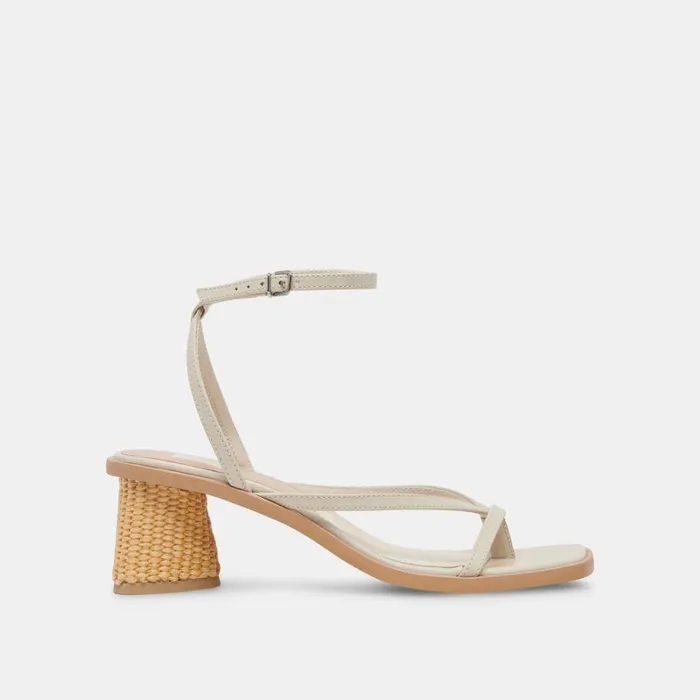Heels Women Dolce Vita Banita Wide Sandals Ivory Leather