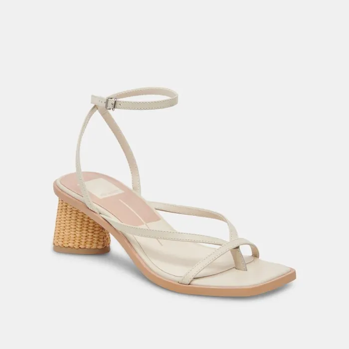 Heels Women Dolce Vita Banita Wide Sandals Ivory Leather