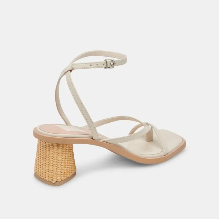 Heels Women Dolce Vita Banita Wide Sandals Ivory Leather