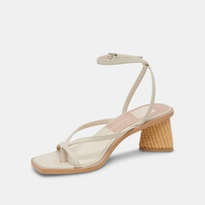 Heels Women Dolce Vita Banita Wide Sandals Ivory Leather
