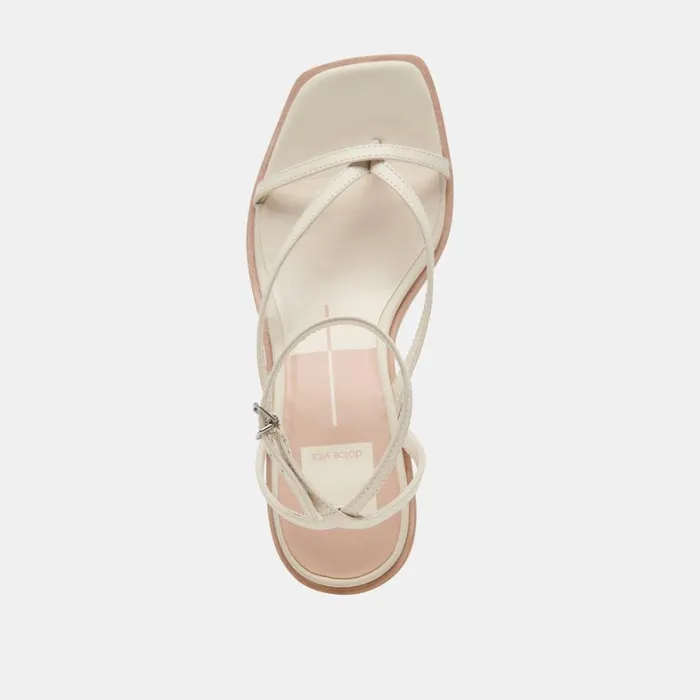 Heels Women Dolce Vita Banita Wide Sandals Ivory Leather