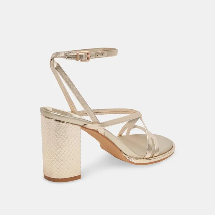 Heels Women Dolce Vita Barly Heels Light Gold Metallic Leather