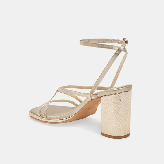 Heels Women Dolce Vita Barly Heels Light Gold Metallic Leather