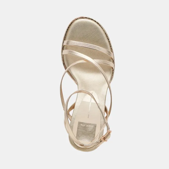 Heels Women Dolce Vita Barly Heels Light Gold Metallic Leather