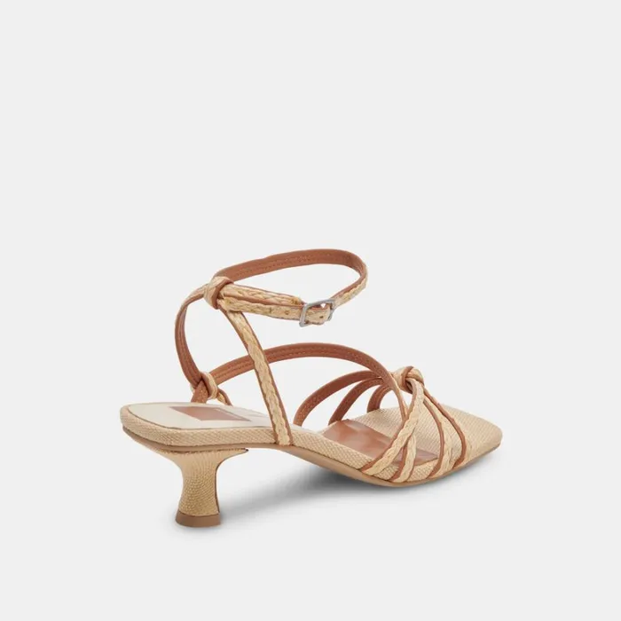 Heels Women Dolce Vita Bev Braid Wide Heels Brown Natural Jute