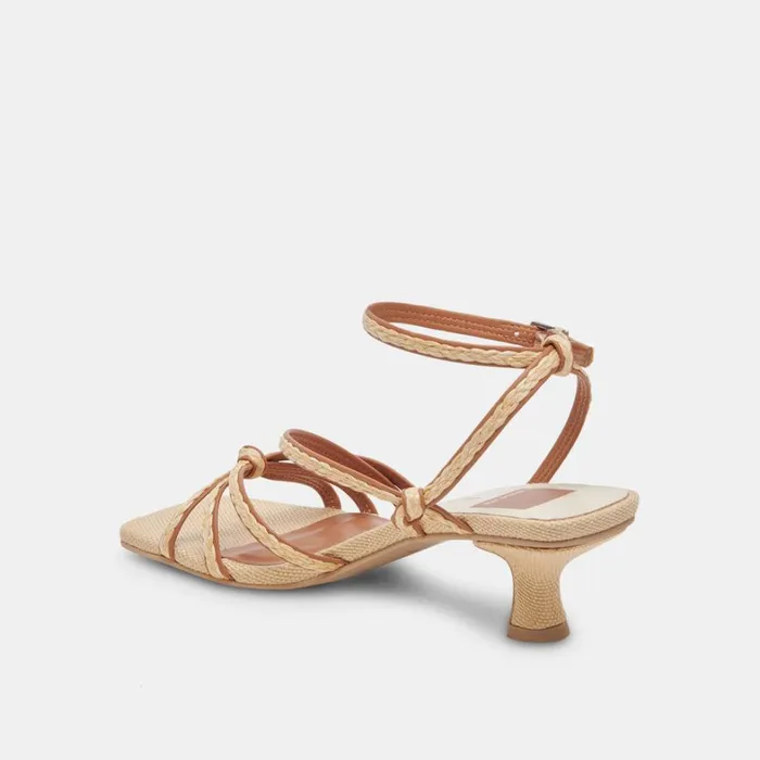 Heels Women Dolce Vita Bev Braid Wide Heels Brown Natural Jute