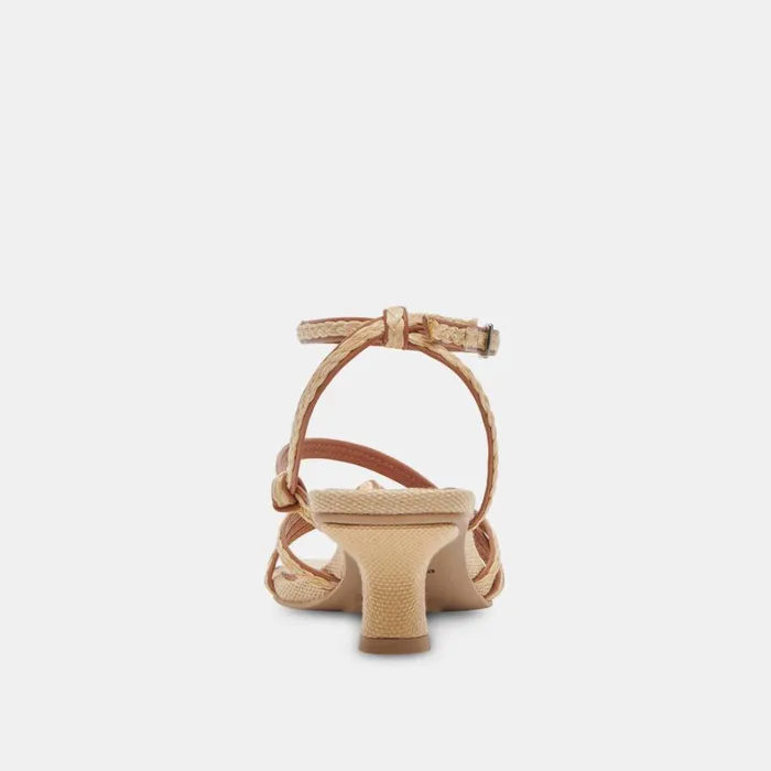 Heels Women Dolce Vita Bev Braid Wide Heels Brown Natural Jute