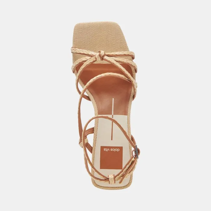 Heels Women Dolce Vita Bev Braid Wide Heels Brown Natural Jute