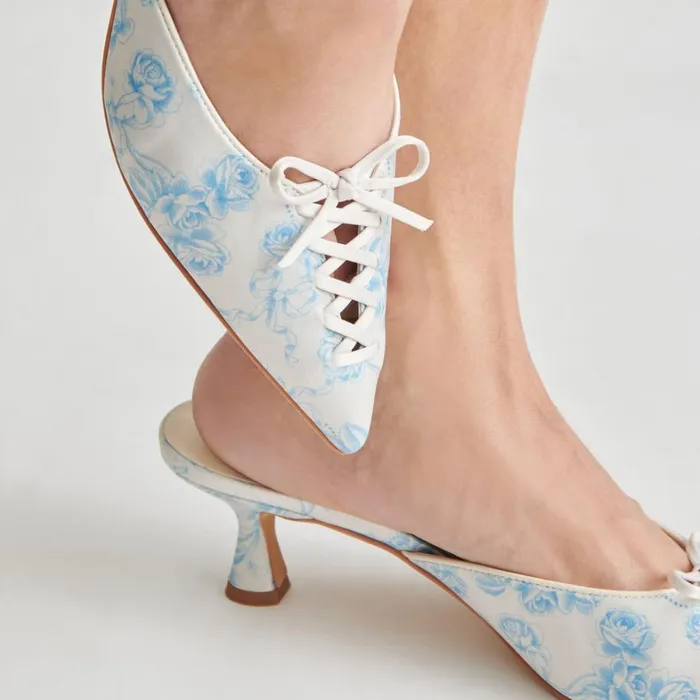 Heels Women Dolce Vita Camile Heels Blue Floral Fabric