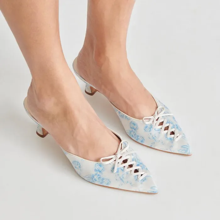 Heels Women Dolce Vita Camile Heels Blue Floral Fabric